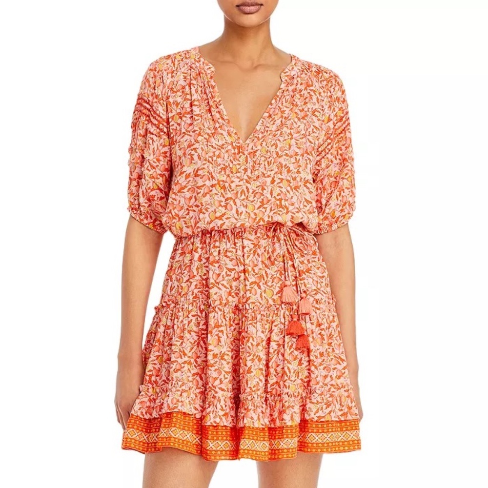 Poupette St Barths Bona floral short sleeve mini dress. Excellent condition